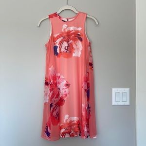 Calvin Klein size 2P salmon floral dress
